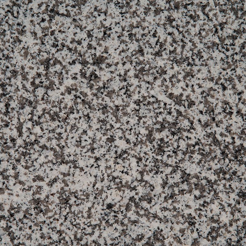 Granite surface with speckled white, gray, and black minerals.