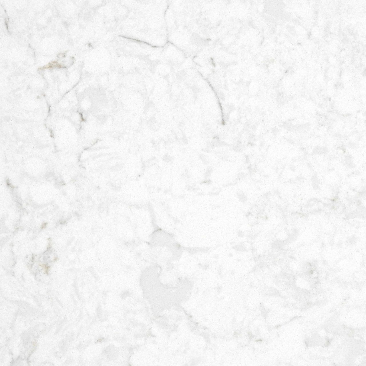 White marble countertop with subtle gray veining.