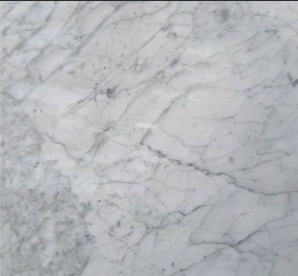 White marble with gray veining.