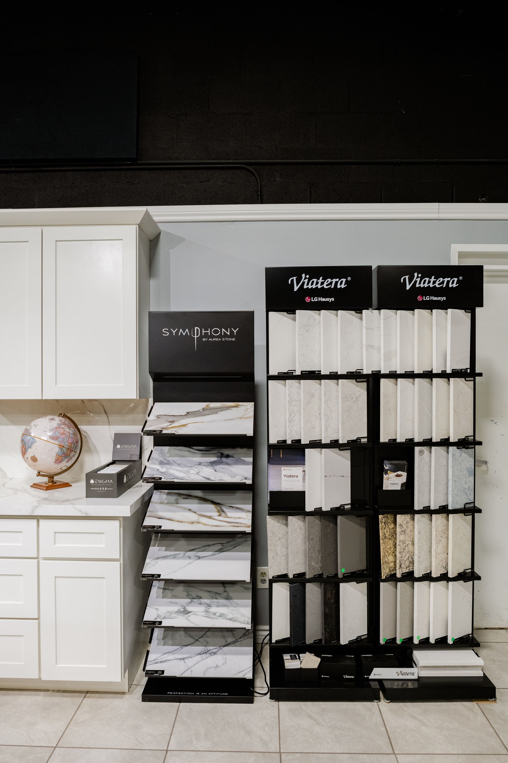 Countertop sample display from Symphony by Aurea Stone and Viatera