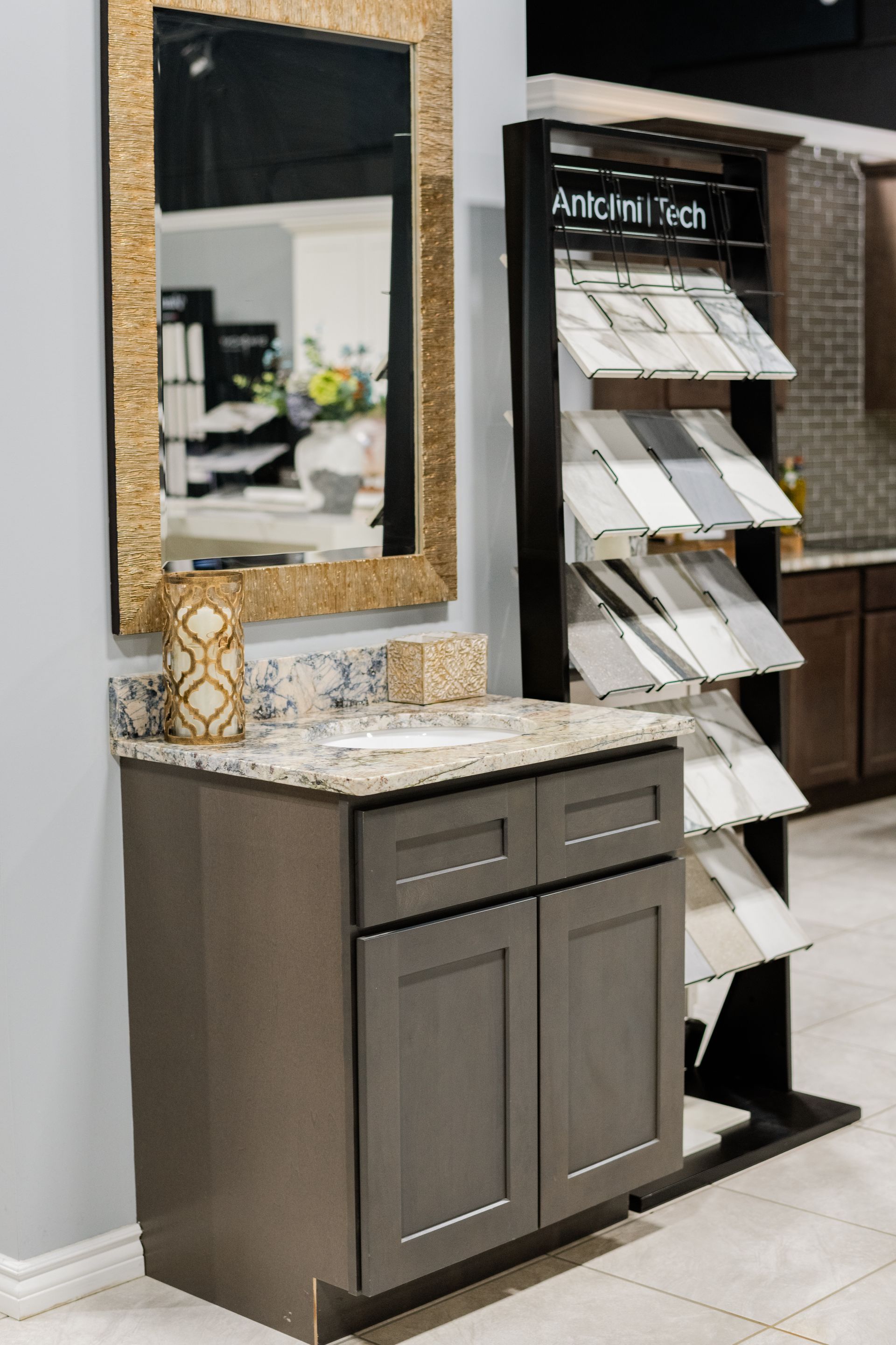 Showroom with sample tiles