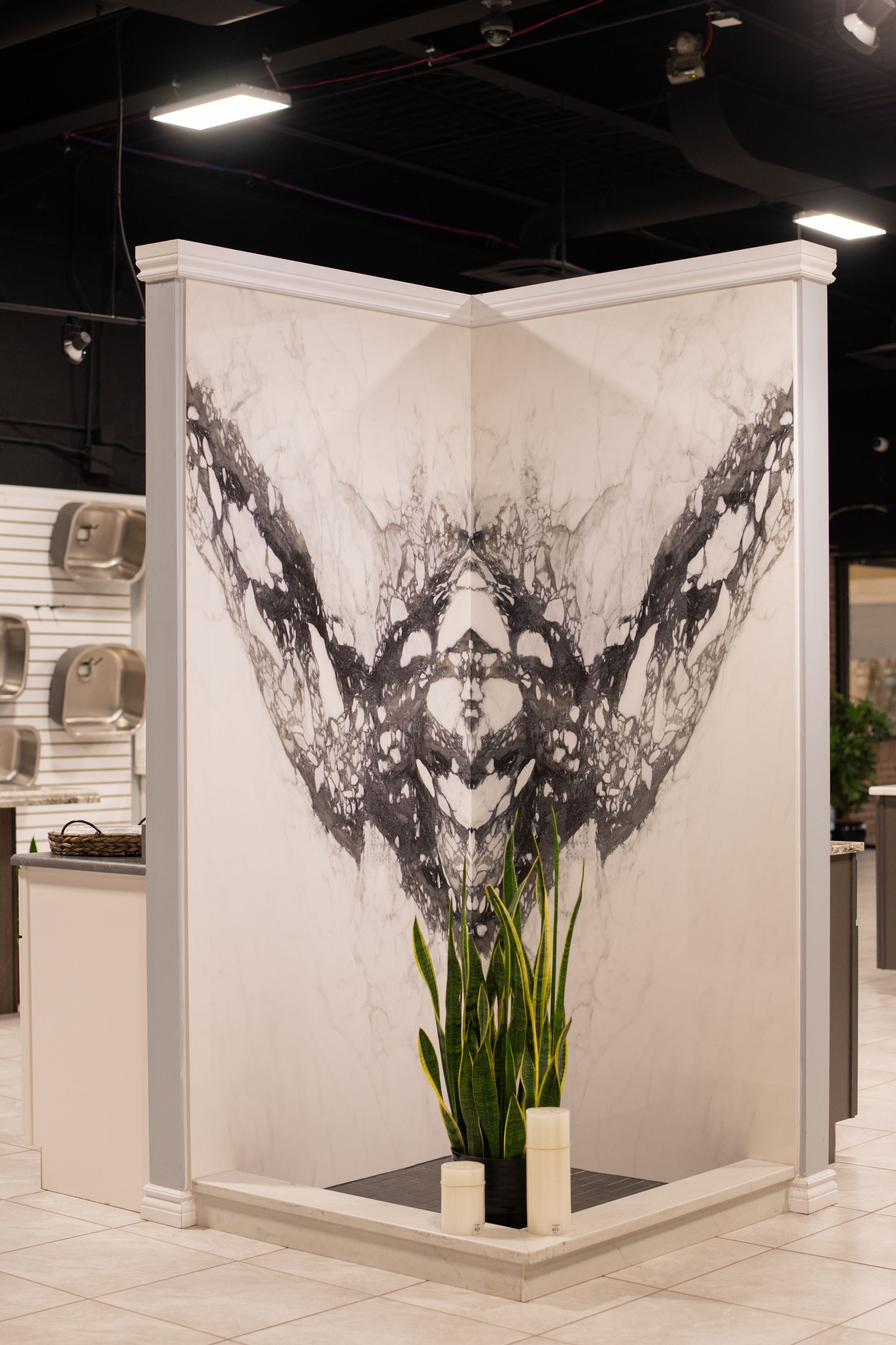 Large abstract black wall mural 