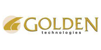 Golden Technologies logo in gold text with a gold icon on a white background