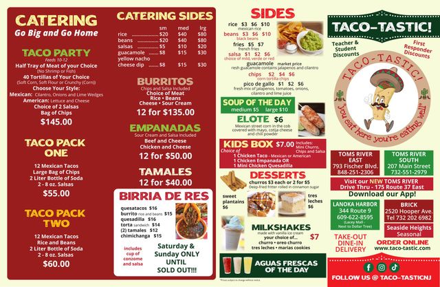 TACO-TASTIC - 213 Photos & 141 Reviews - 793 Fischer Blvd, Toms River, New  Jersey - Yelp - Mexican - Restaurant Reviews - Phone Number - Menu