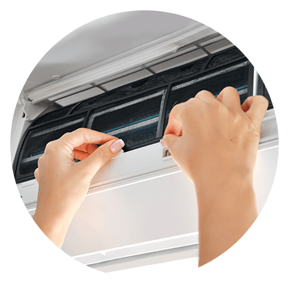 Hands on air conditioner