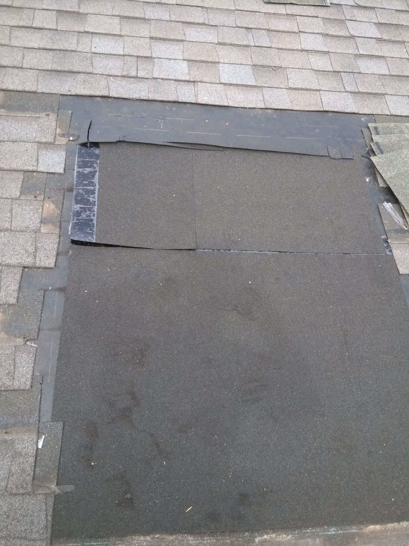 Skylights removal and boxed in