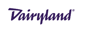 A purple logo for fairyland is on a white background.