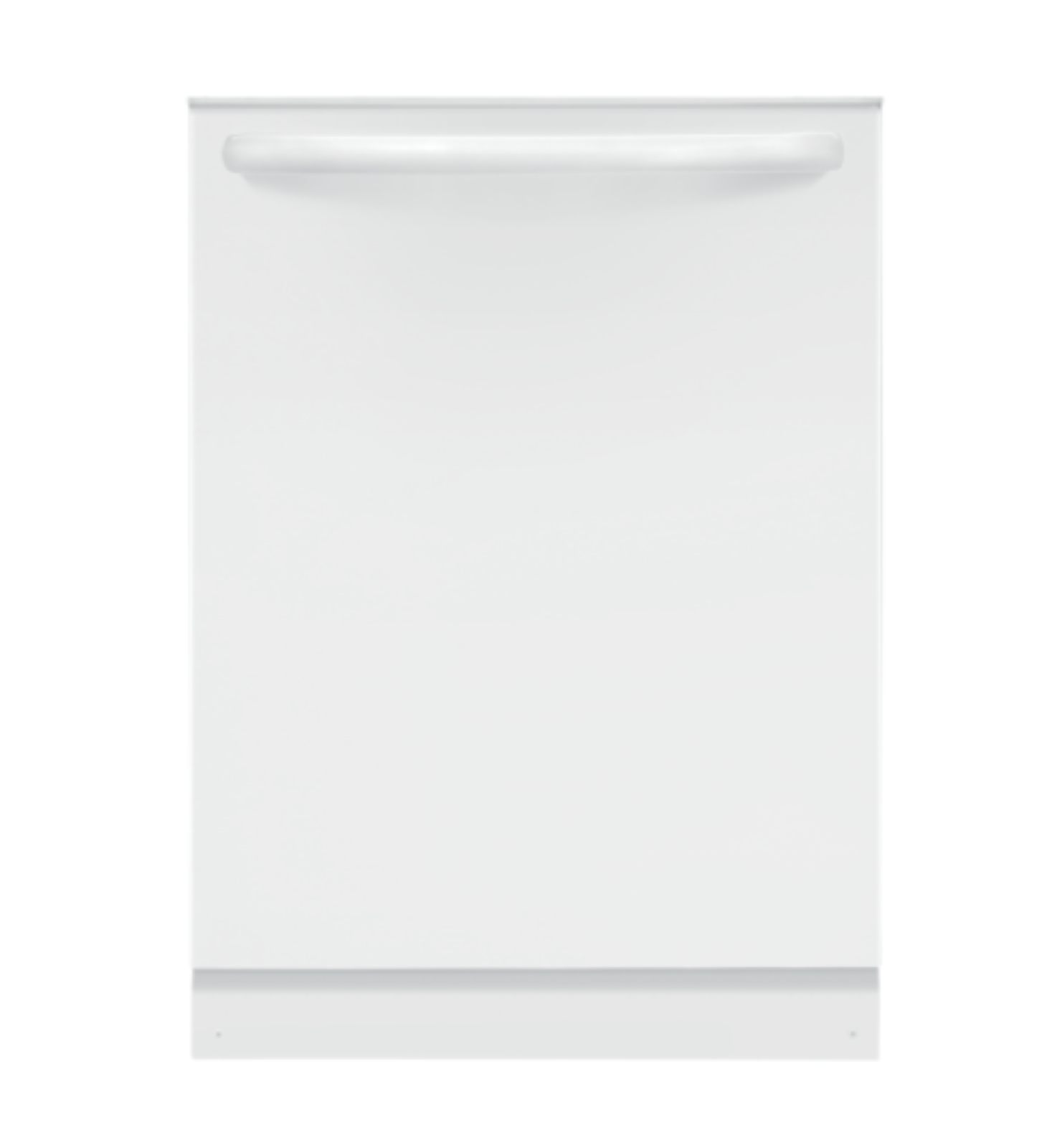 White refrigerator door with a horizontal handle and bottom vent panel