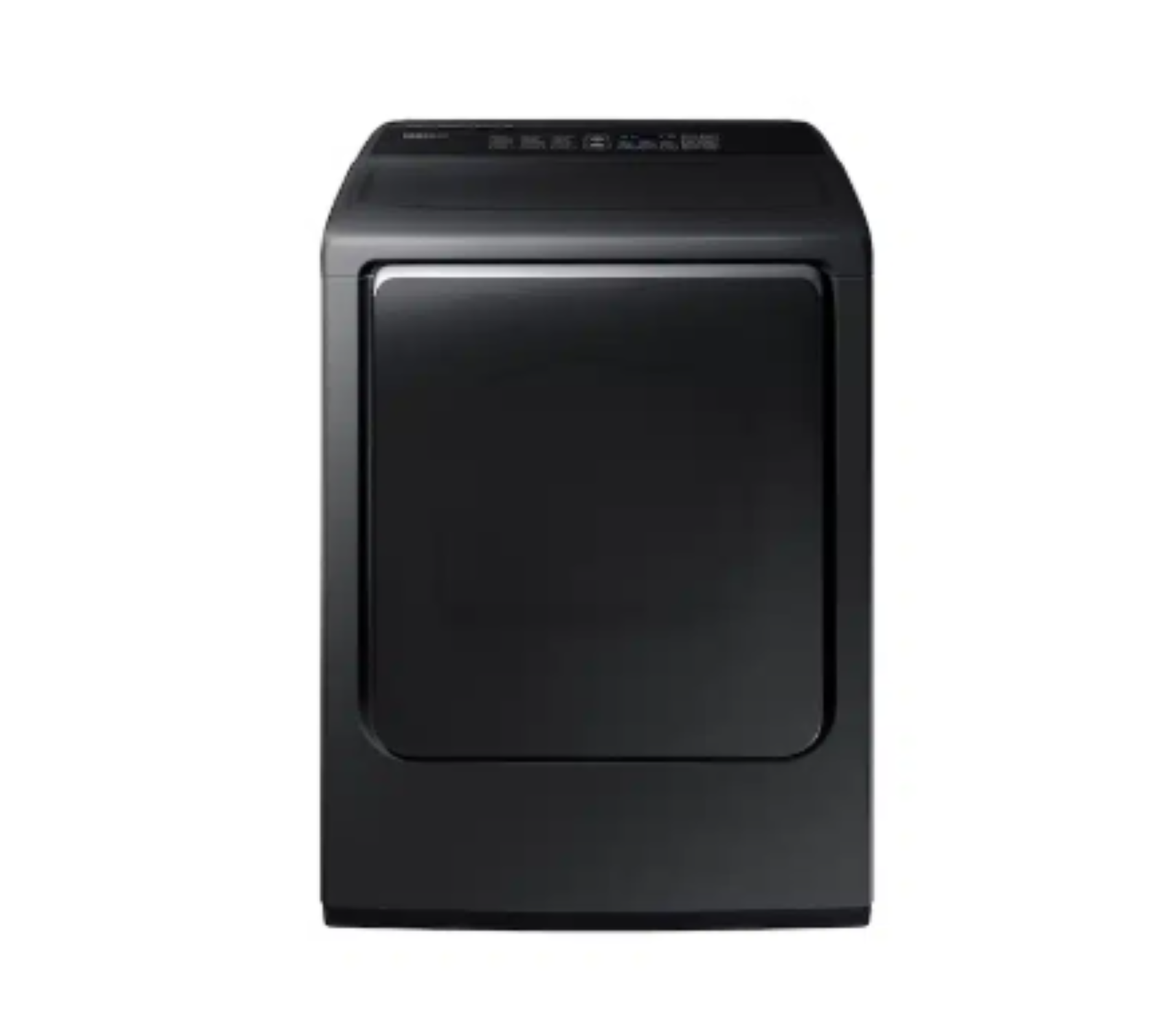 Black front-loading compact washer or dryer on a white background