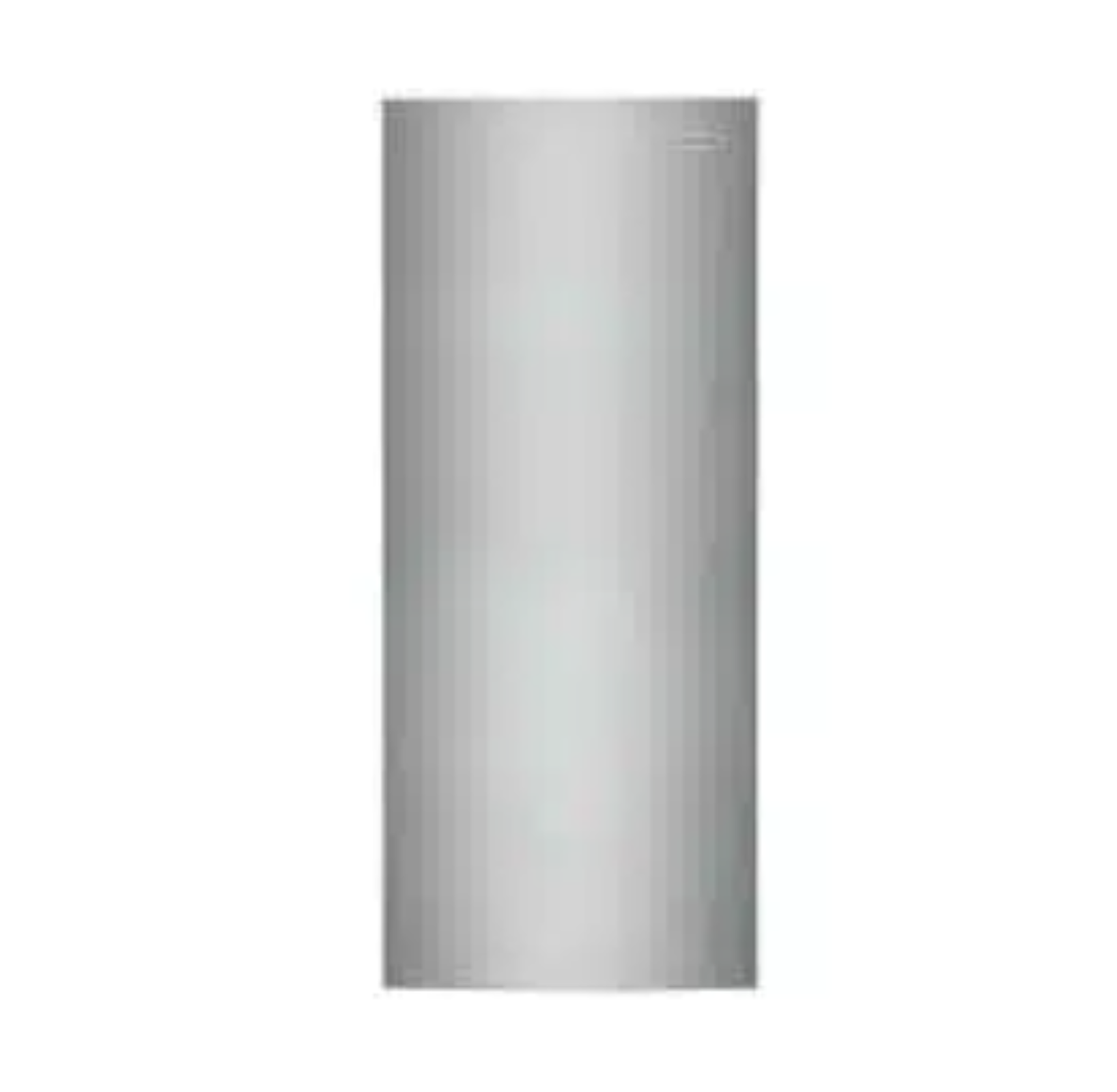 Vertical silver-gray cylinder on a white background