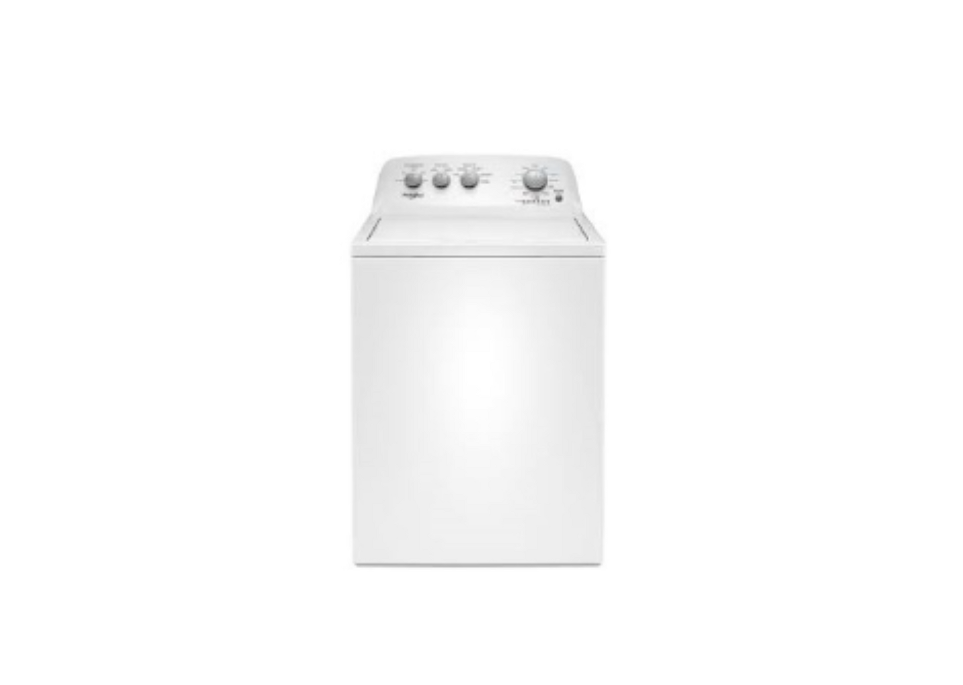 White top-load washing machine on a white background
