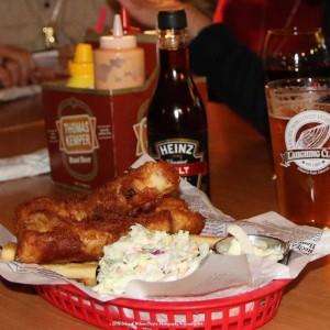 Fried fish and salad