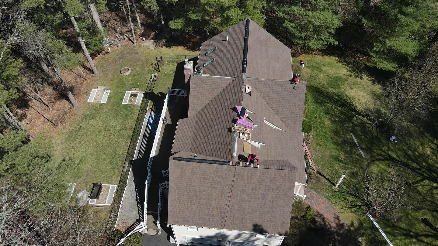 Large roof replacement job in Plympton, MA by Cycle Carpentry