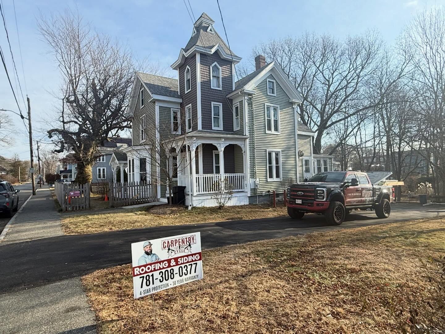 Recent home siding replacement that Cycle Carpentry did in Stoughton, MA. See before and after.