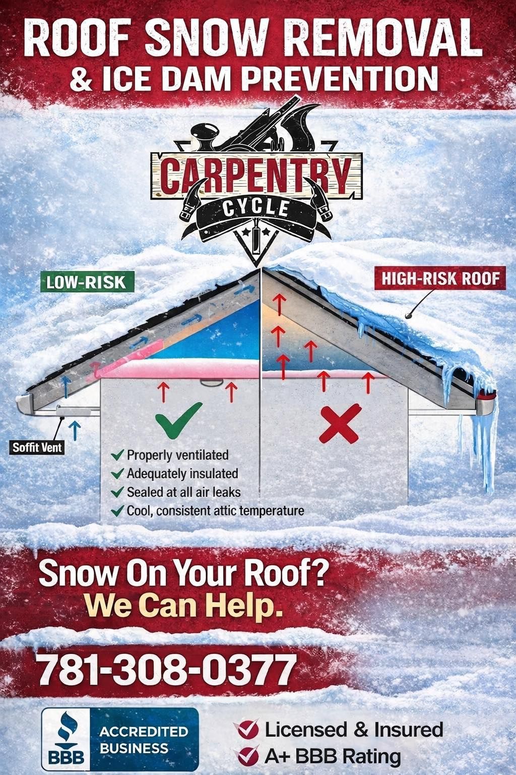 Roof Snow Removal & Ice Dam Prevention