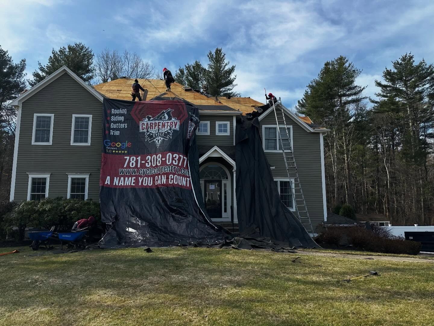 Installing New Roof by Cycle Carpentry
