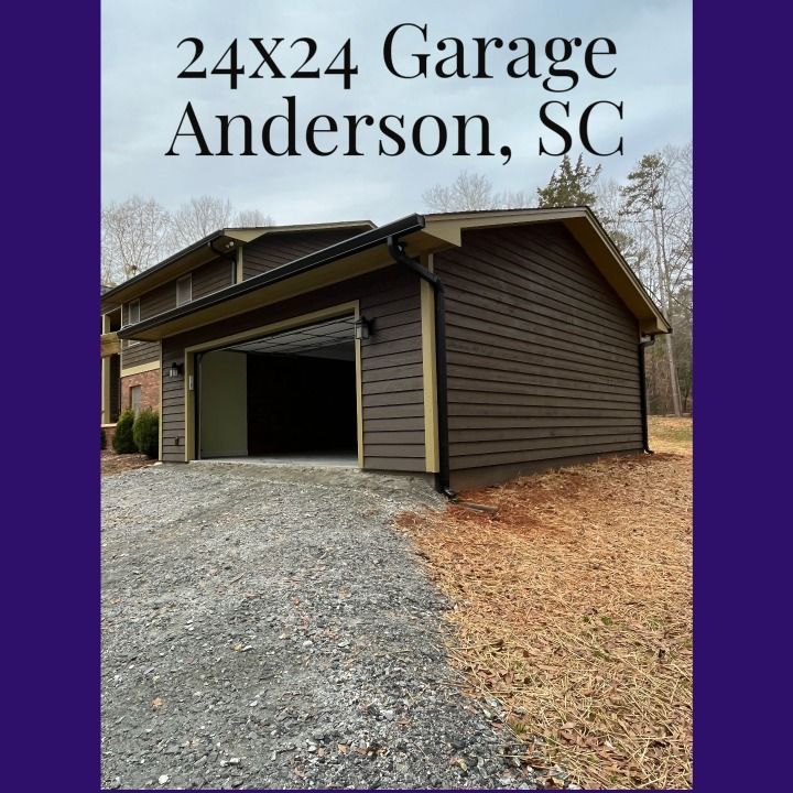 A picture of a 24x24 garage in anderson sc