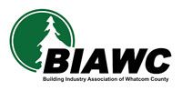 The logo for the building industry association of whatcom county.