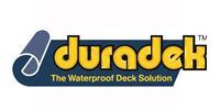The logo for duradek is a waterproof deck solution.