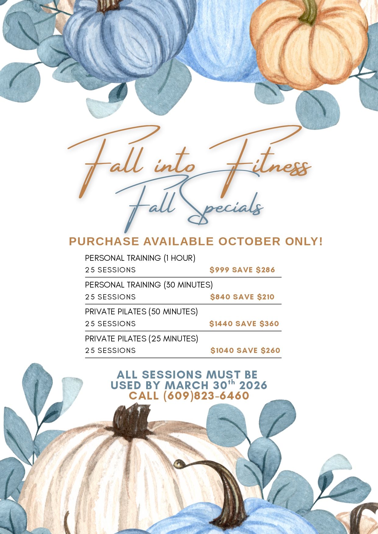 Fall fitness specials ad
