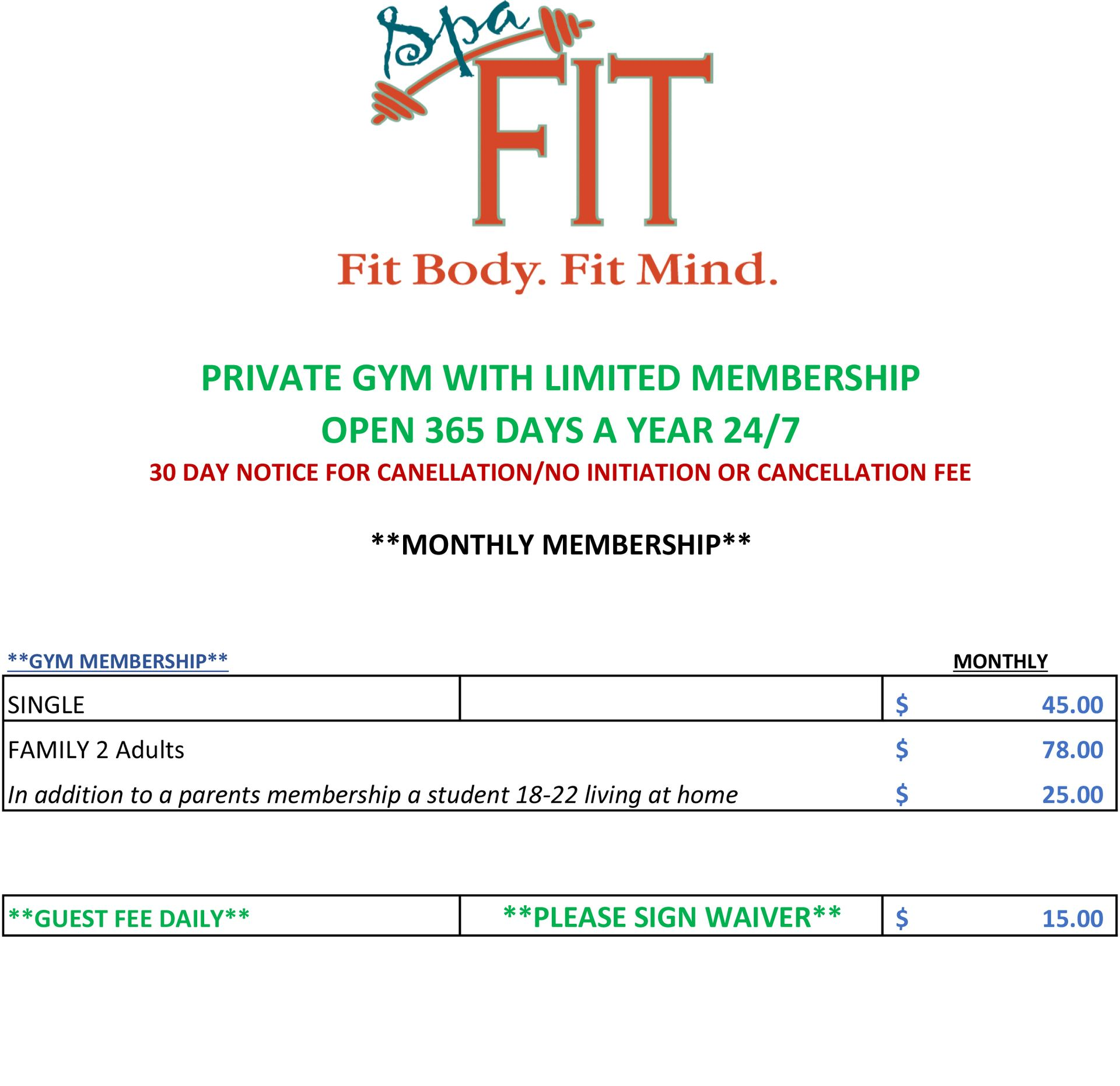 Monthly membership