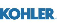 The kohler logo is blue and white on a white background.