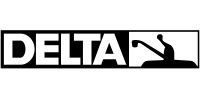 A black and white logo for delta airlines