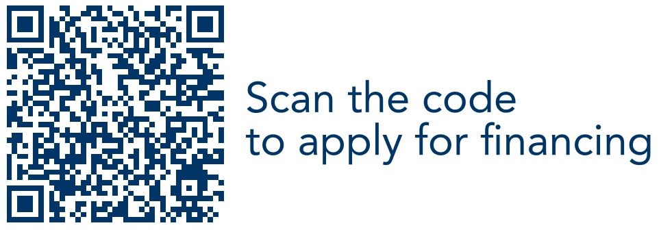 QR code with text “Scan the code to apply for financing”