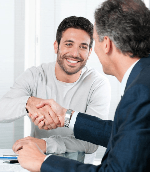 Insurance agent with his client