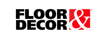 Floor & Decor logo with black text and a red square containing an ampersand.