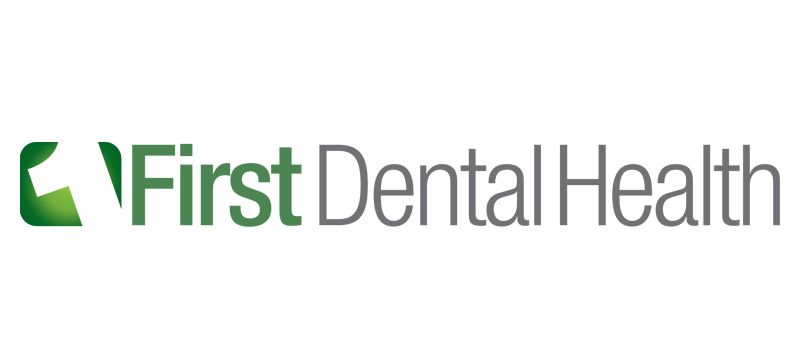 First Dental Health logo with green icon and gray text on white background