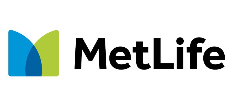 MetLife logo with blue, green, and black icon and black wordmark