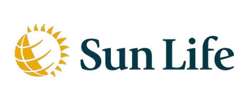 Sun Life logo with gold sun icon and dark blue text on a white background