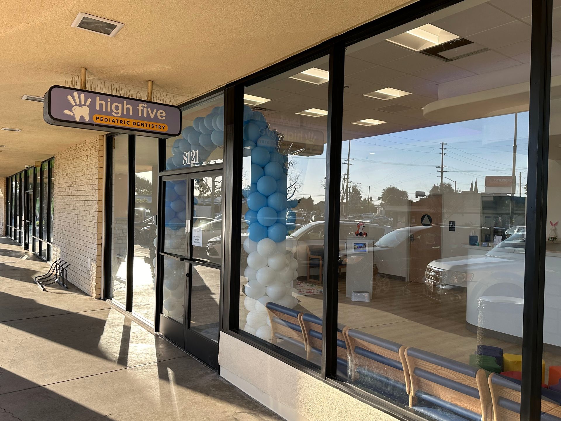 A storefront entrance with a 