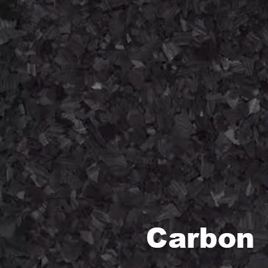 Black speckled surface labeled 