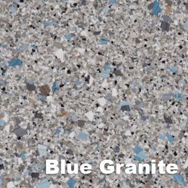Blue Granite pattern: a speckled surface with blue, gray, and black flecks.