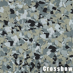 A close up of a camouflage pattern that says crossbow