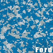 A blue and gray camouflage pattern with the word ford below it