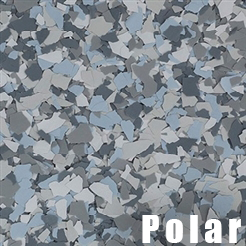 A close up of a gray and blue camouflage pattern with the word polar below it