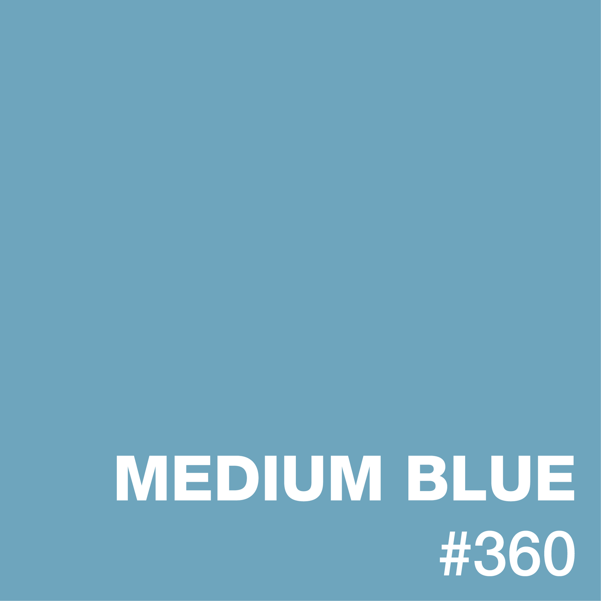 A light blue background with the words medium blue # 360 on it.