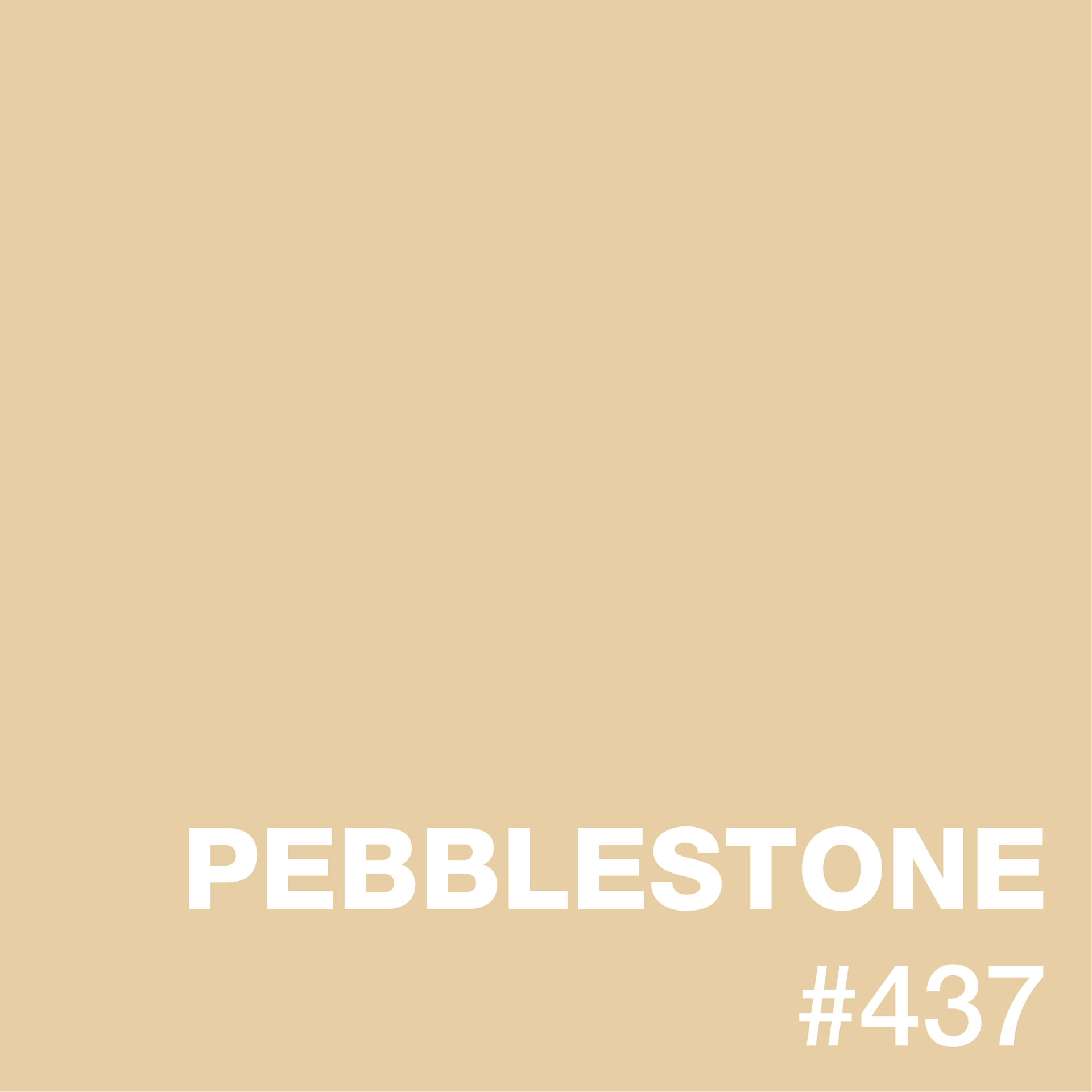 A beige background with the words pebblestone # 437 written on it.