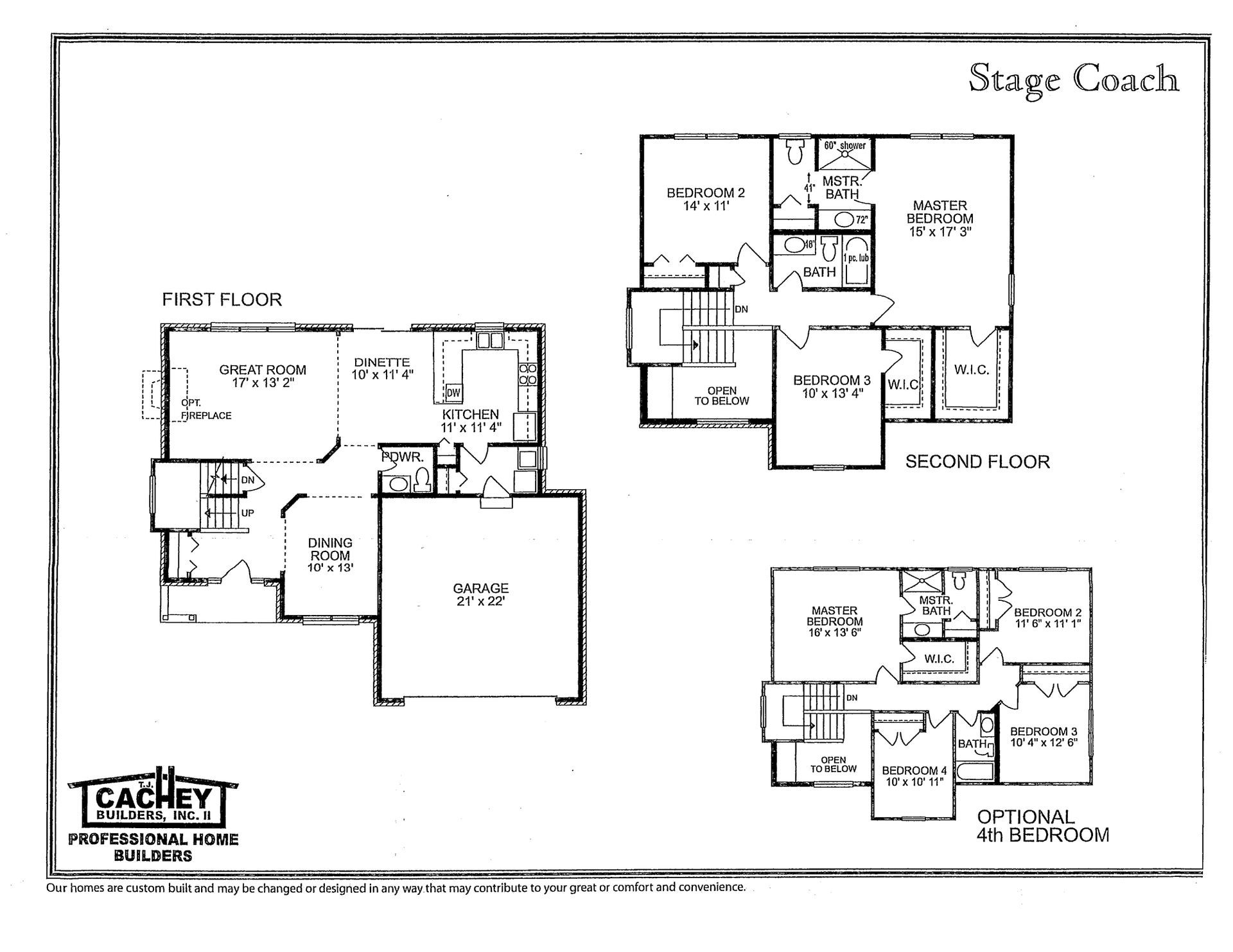 A black and white floor plan of a house called stage coach