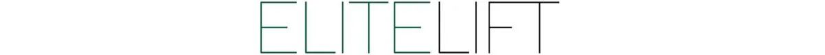 ELITE LIFT, a thin, light gray and green text on a white background.