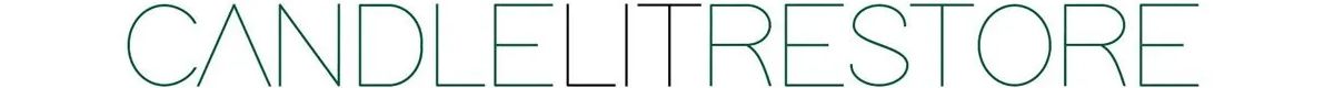 CANDLELITSTORE, a thin, light gray and green text on a white background.