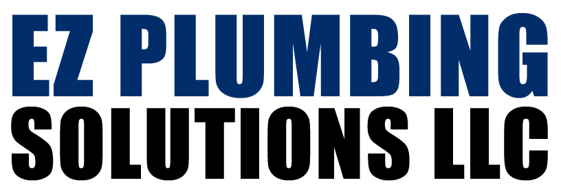 EZ Plumbing Solutions LLC logo in blue and black text on a white background
