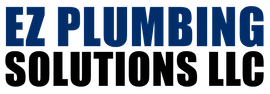 EZ Plumbing Solutions LLC logo in blue and black text on a white background