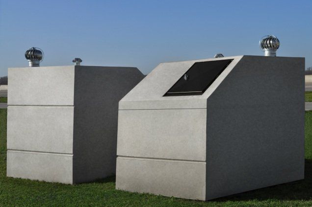 side view of storm shelter
