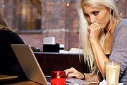 Woman using a laptop computer