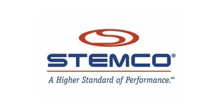 STEMCO logo: blue text, red ellipse logo, tagline