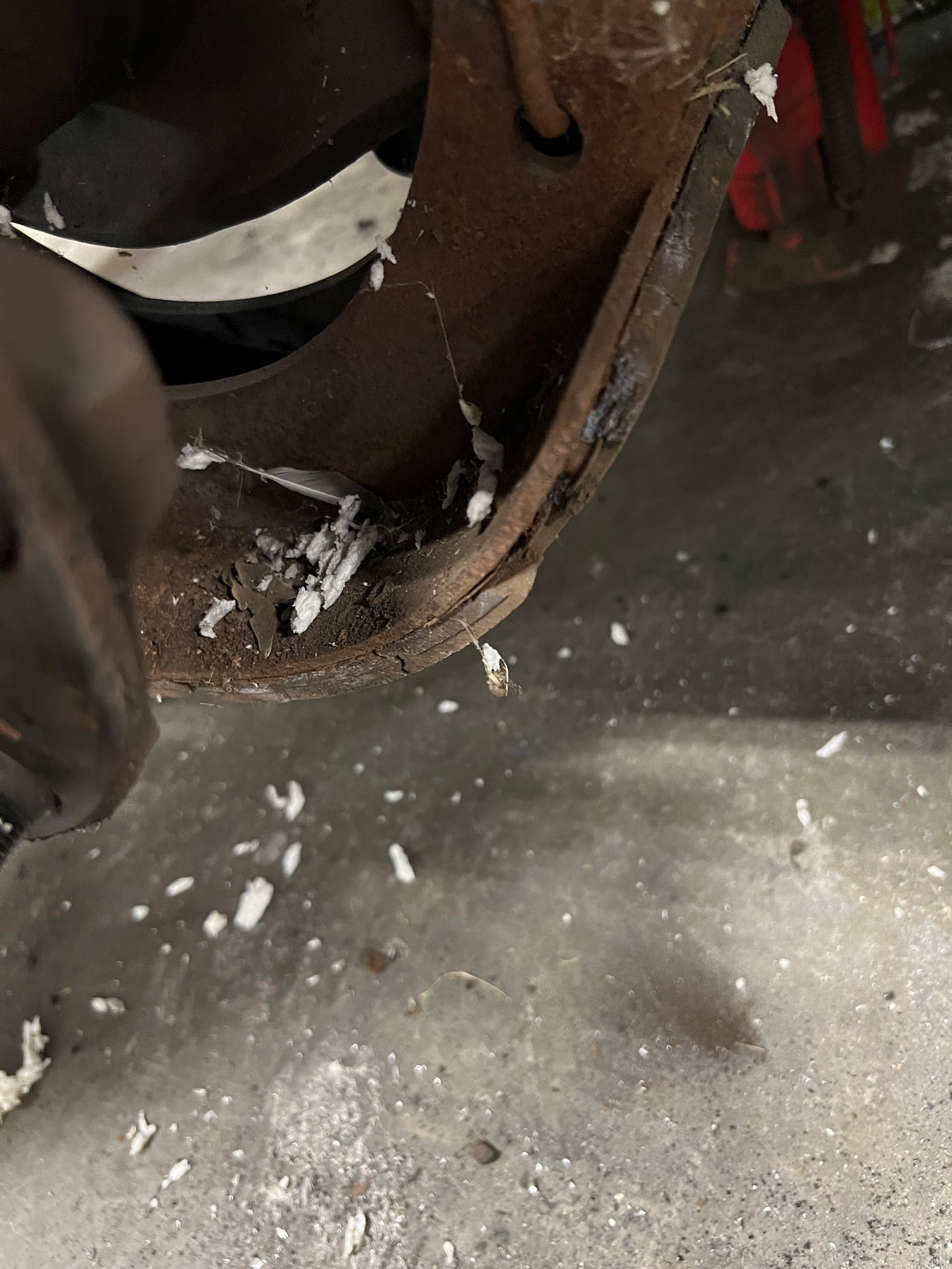 Brake full of debris